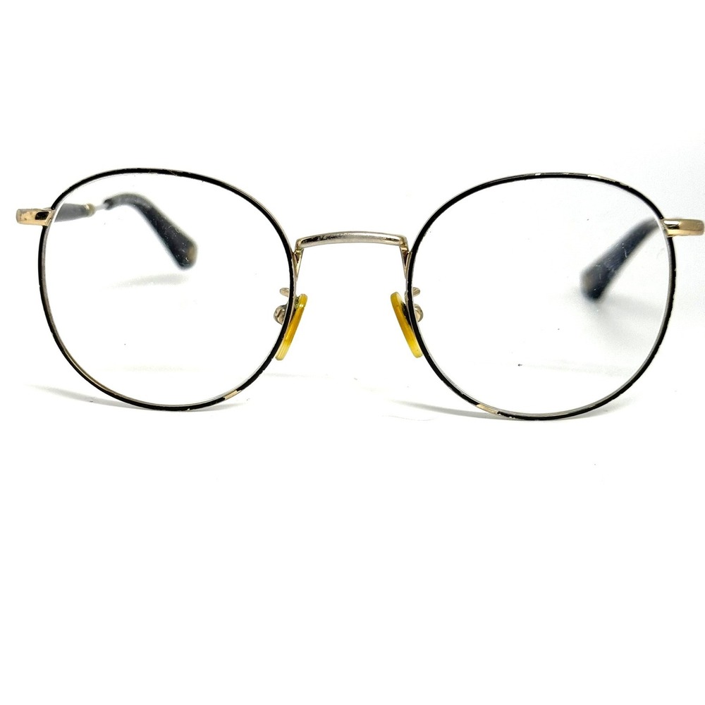 Police VPLD79K Round Gold Black Eyeglass Frames Col.0301 145mm 24655